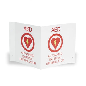 AED Wall Sign Kit, One Flush and One 3-D Wall Sign